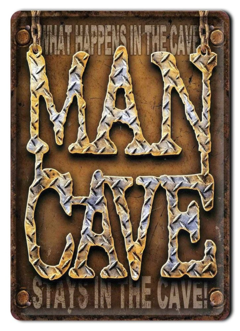 MAN CAVE METALOWY SZYLD PLAKAT VINTAGE RETRO #07488