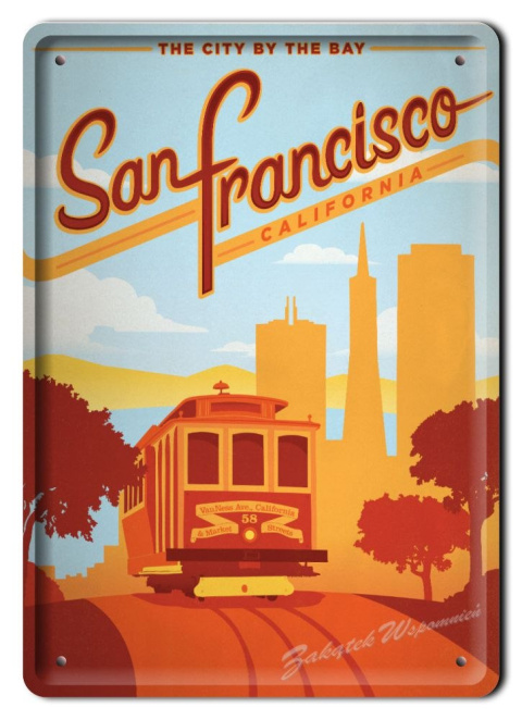 SAN FRANCISCO METALOWY SZYLD PLAKAT RETRO #04956