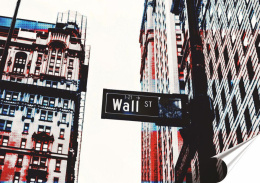 Wall Street Plakat Samoprzylepny-Folia (motyw metalowego szyldu)#14202