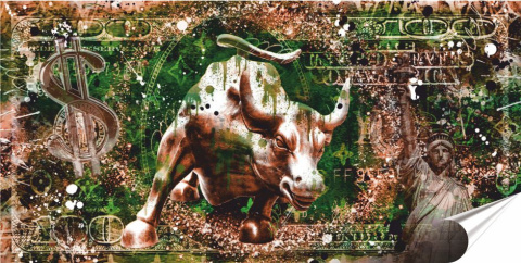 Wall Street Plakat Samoprzylepny-Folia (motyw metalowego szyldu)#14217