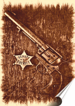 Broń Plakat Samoprzylepny-Folia (motyw metalowego szyldu)#14250