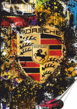 Porsche Plakat Samoprzylepny-Folia (motyw metalowego szyldu)#14262