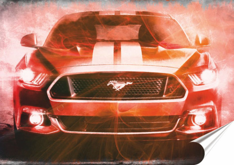 Ford Mustang Plakat Samoprzylepny-Folia (motyw metalowego szyldu)#14278