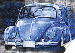 VW Garbus Plakat Samoprzylepny-Folia (motyw metalowego szyldu)#14329