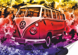 VW Bus Plakat Samoprzylepny-Folia (motyw metalowego szyldu)#14372