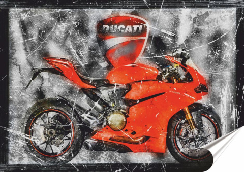 Ducati Plakat Samoprzylepny-Folia (motyw metalowego szyldu)#14431