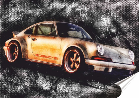 Porsche Plakat Samoprzylepny-Folia (motyw metalowego szyldu)#14521
