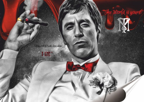Al Pacino Plakat Samoprzylepny-Folia (motyw metalowego szyldu)#14527
