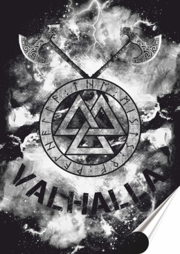 Valhalla Plakat Samoprzylepny-Folia (motyw metalowego szyldu)#14531