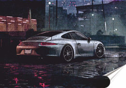 Porsche Plakat Samoprzylepny-Folia (motyw metalowego szyldu)#14532