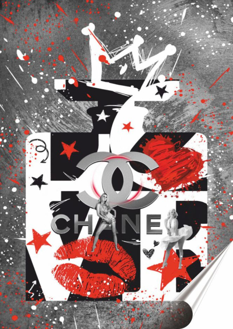 Chanel Plakat Samoprzylepny-Folia (motyw metalowego szyldu)#14556
