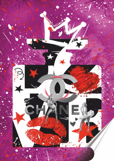 Chanel Plakat Samoprzylepny-Folia (motyw metalowego szyldu)#14559