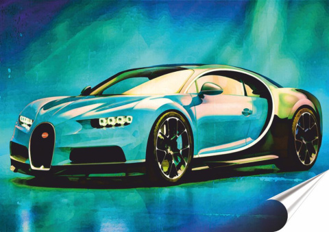 Bugatti Plakat Samoprzylepny-Folia (motyw metalowego szyldu)#14566