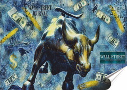 Wall Street Plakat Samoprzylepny-Folia (motyw metalowego szyldu)#14630