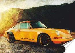 Porsche Plakat Samoprzylepny-Folia (motyw metalowego szyldu)#14838