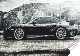 Porsche Plakat Samoprzylepny-Folia (motyw metalowego szyldu)#14746