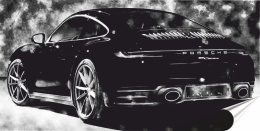 Porsche Plakat Samoprzylepny-Folia (motyw metalowego szyldu)#14757