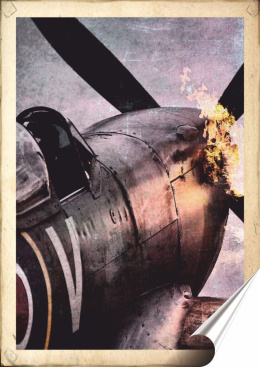 Samolot Plakat Samoprzylepny-Folia (motyw metalowego szyldu)#14802