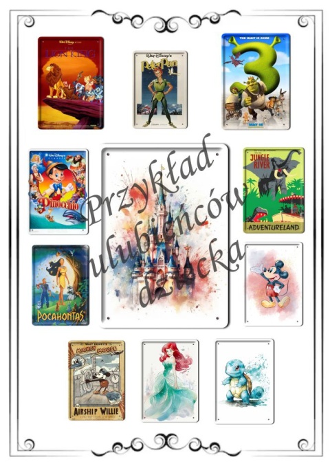 Disney Metalowy Plakat Bajkowy Pokój Dziecka Ściana Obrazek Plakietka#18259
