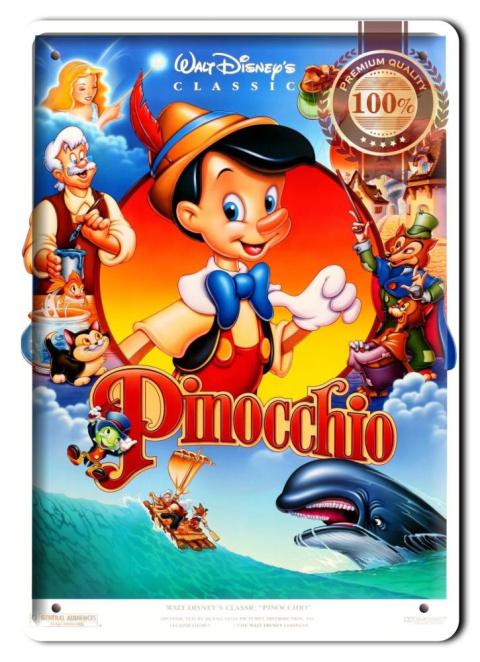 Disney Metalowy Plakat Bajkowy Pokój Dziecka Ściana Obrazek Plakietka#18405