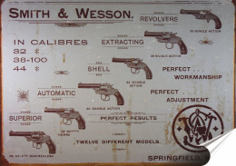 Smith&Wesson Plakat Samoprzylepny (motyw metalowego szyldu)#00129