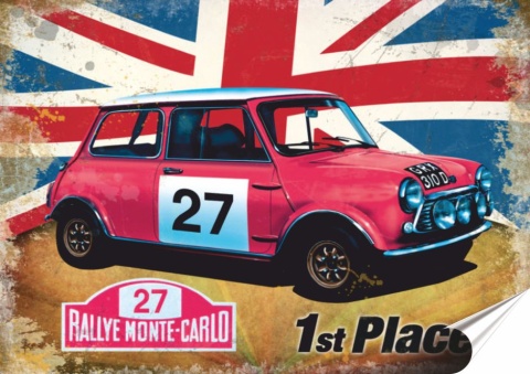 Garaż Plakat Samoprzylepny Plakietka(motyw metalowego szyldu)#00148