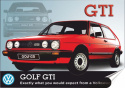 VW Golf Plakat Samoprzylepny Plakietka(motyw metalowego szyldu)#00200