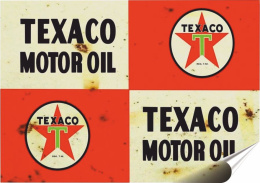 Texaco Plakat Samoprzylepny Plakietka(motyw metalowego szyldu)#00208