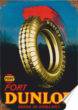 Dunlop Plakat Samoprzylepny Plakietka(motyw metalowego szyldu)#00245