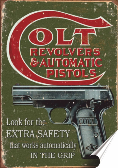 Colt Plakat Samoprzylepny Plakietka(motyw metalowego szyldu)#00274