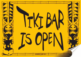 Tiki Bar Plakat Samoprzylepny Plakietka(motyw metalowego szyldu)#00418