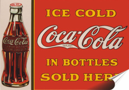 Coca Cola Plakat Samoprzylepny Plakietka(motyw metalowego szyldu)#00429