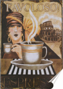 Kawa Plakat Samoprzylepny Plakietka(motyw metalowego szyldu)#00436