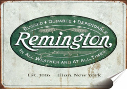 Remington Plakat Samoprzylepny (motyw metalowego szyldu)#00457