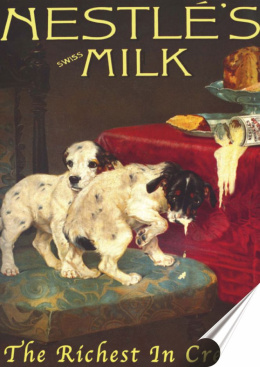 Mleko Plakat Samoprzylepny Plakietka(motyw metalowego szyldu)#00462