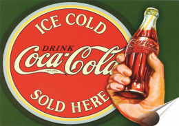 Coca Cola Plakat Samoprzylepny Plakietka(motyw metalowego szyldu)#00463
