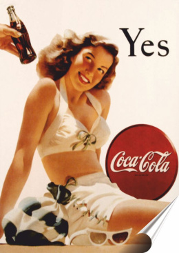Coca Cola Plakat Samoprzylepny Plakietka(motyw metalowego szyldu)#00465