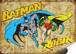Batman Plakat Samoprzylepny Plakietka(motyw metalowego szyldu)#00471