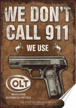 Colt Plakat Samoprzylepny Plakietka(motyw metalowego szyldu)#00479