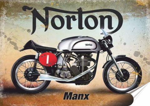 Norton Plakat Samoprzylepny Plakietka(motyw metalowego szyldu)#00499