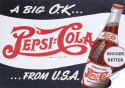Pepsi Cola Plakat Samoprzylepny Plakietka(motyw metalowego szyldu)#00522