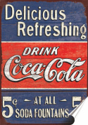 Coca Cola Plakat Samoprzylepny Plakietka(motyw metalowego szyldu)#00541