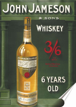 Whiskey Plakat Samoprzylepny Plakietka(motyw metalowego szyldu)#00569