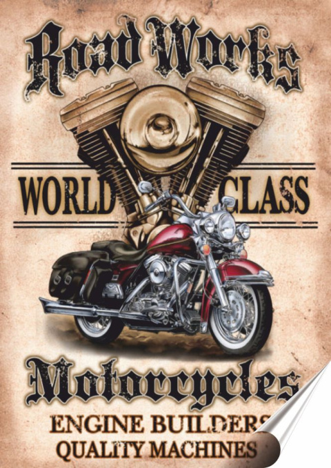 Harley Plakat Samoprzylepny Plakietka(motyw metalowego szyldu)#00570