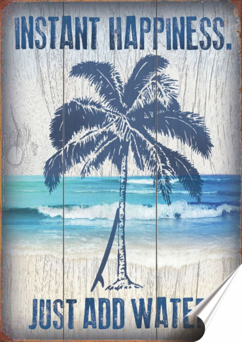 Plaża Plakat Samoprzylepny Plakietka(motyw metalowego szyldu)#00587