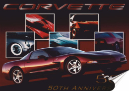 Corvette Plakat Samoprzylepny Plakietka(motyw metalowego szyldu)#00594
