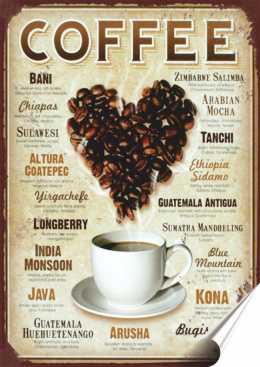 Kawa Plakat Samoprzylepny Plakietka(motyw metalowego szyldu)#00640