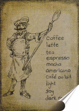 Kawa Plakat Samoprzylepny Plakietka(motyw metalowego szyldu)#00699