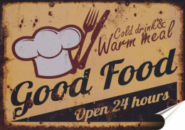 Good Food Plakat Samoprzylepny Plakietka(motyw metalowego szyldu)#00702