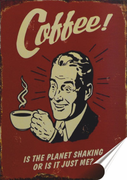 Kawa Plakat Samoprzylepny Plakietka(motyw metalowego szyldu)#00713